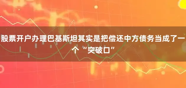 股票开户办理巴基斯坦其实是把偿还中方债务当成了一个 “突破口”